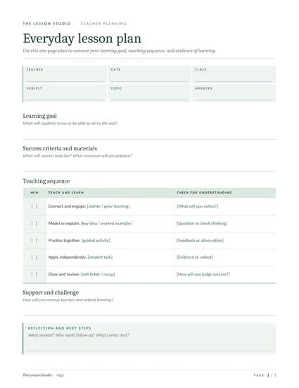 First page of The everyday lesson